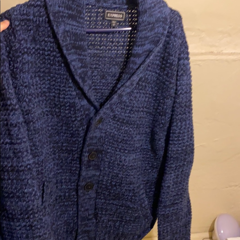 Navy blue knit cardigan